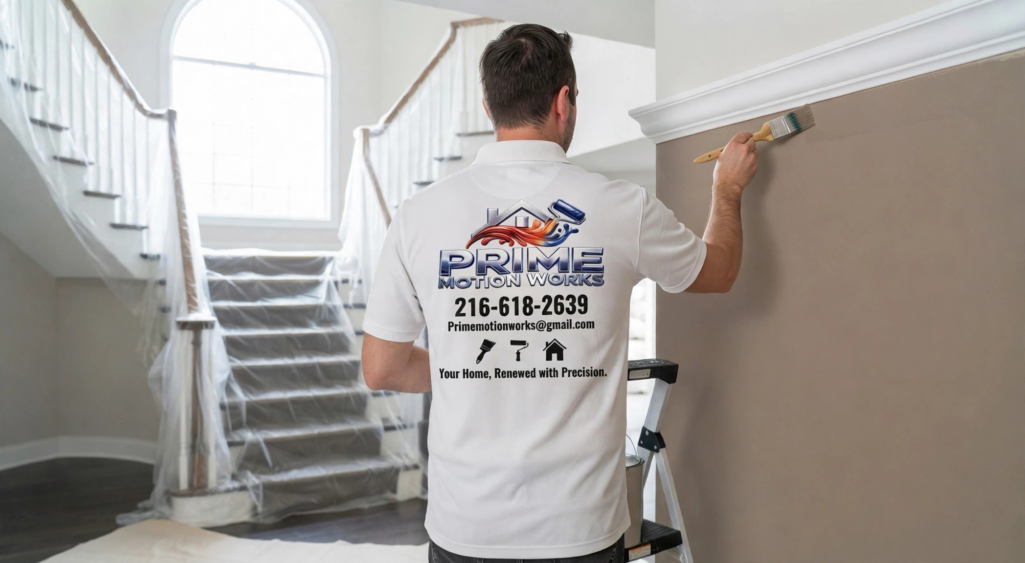 Prime Motion Works painter at work